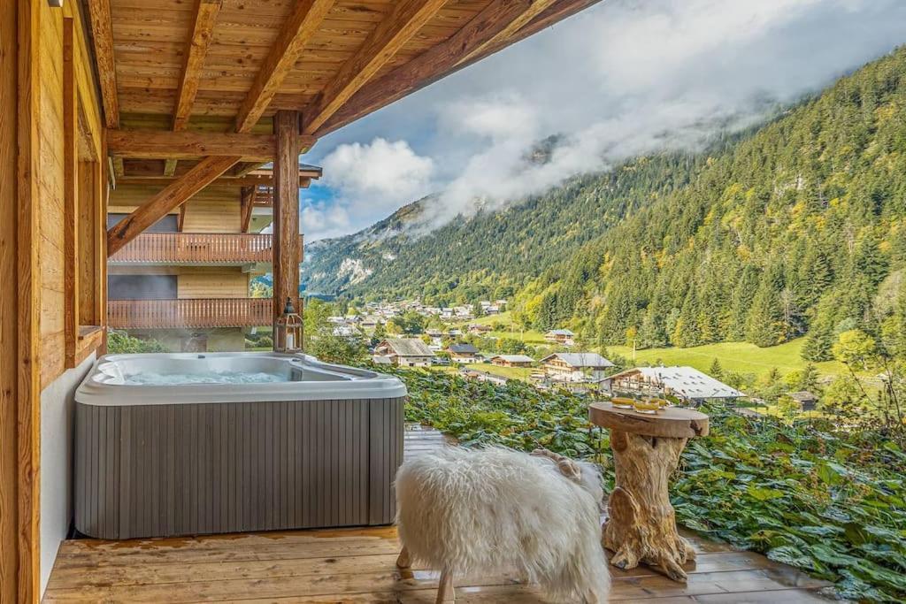 Chalet 1100 - Bo Immobilier Chatel - A Mi-Chemin Du Centre Et Du Linga - Jacuzzi Sauna Et Cheminee Bagian luar foto